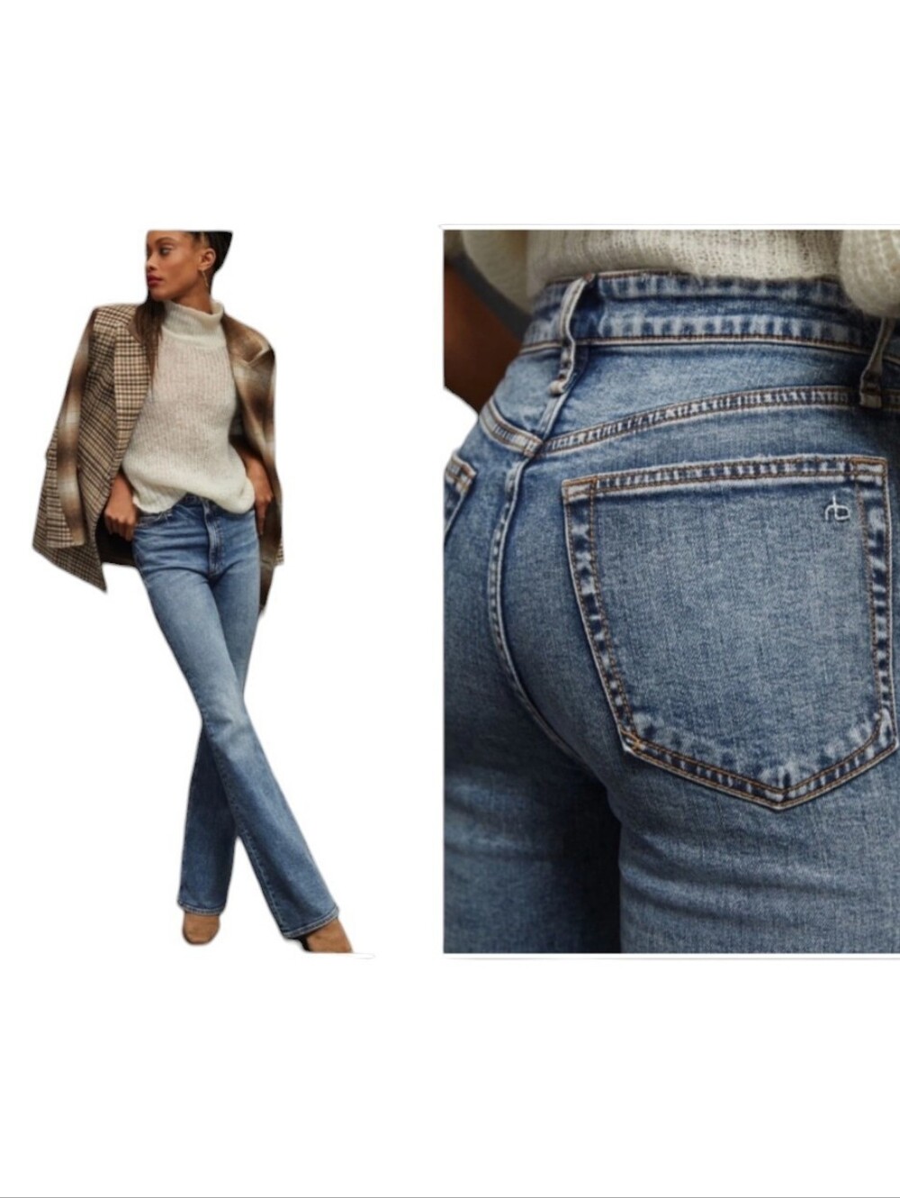 Rag & Bone Casey High-Rise Flare Jean Norwalk Blue Size 28